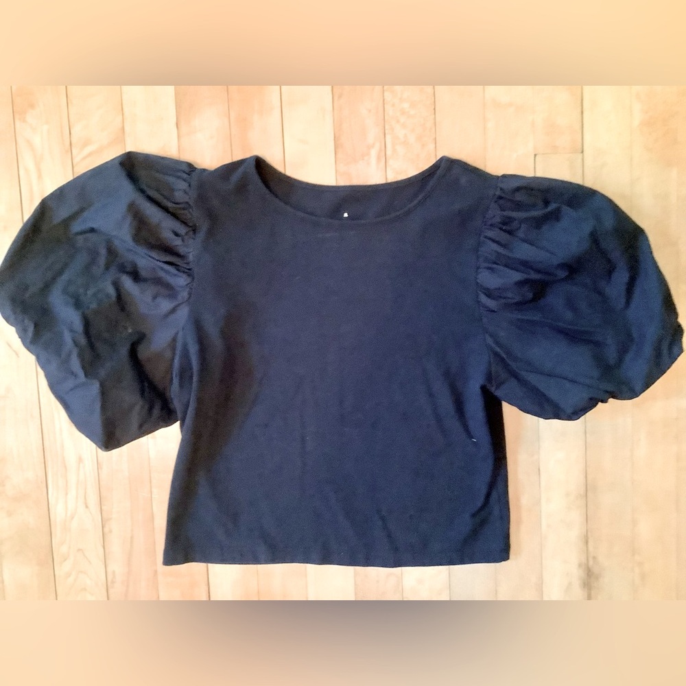Black Puff Sleeve Top